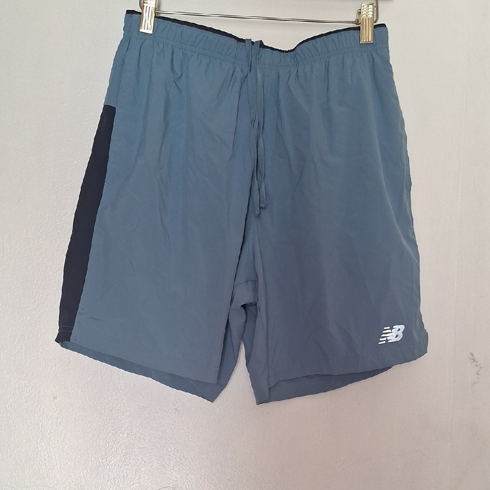 New Balance Men's Blue and Black Athletic Shorts